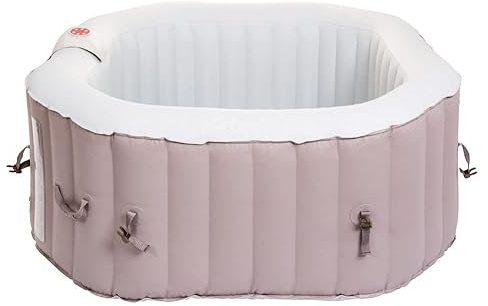 Belatrix Luxury 125 - Vasca idromassaggio portatile (gonfiabile), colore beige, set con base e copertura termica
