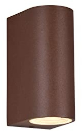 meineWunschleuchte Außen-Wandleuchte Rostoptik für Fassadenbeleuchtung, | Höhe 15cm, mit 2x GU10, moderne Up and Down Wandleuchte für Hausbeleuchtung Außen IP44