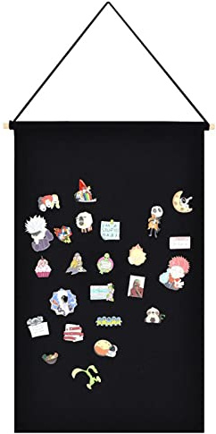 Winmany Aufbewahrungskoffer für Brosche und Schmuck, aus Segeltuch, Emaille, Anstecknadel, Banner, Halter, Ohrringe, Halskette, Glitzer, Sammlungs-Organizer(Rechteckig Schwarz)