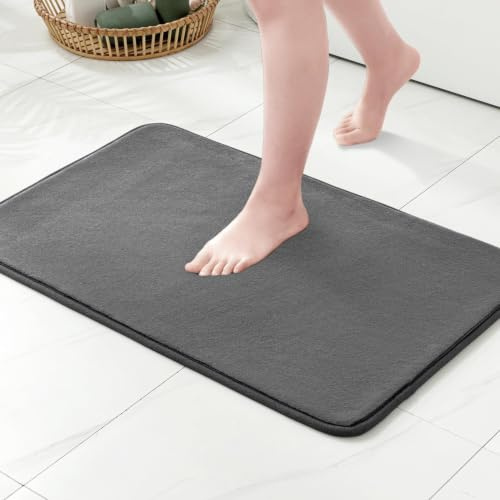 MIULEE Badezimmerteppich Memoryschaum Badematte Badteppich Schwarz 70x120cm | Wasserabsorbierend Duschvorleger Teppich Badvorleger Duschmatte Deko Fussmatte rutschfeste Matte für Badezimmer Wohnzimmer