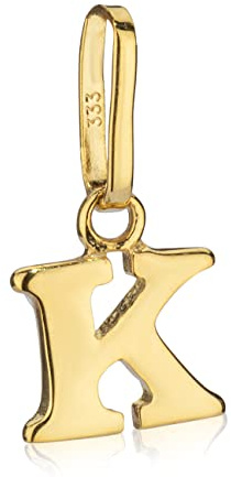 NKlaus Kettenanhänger Buchstabe, klein, 333 Gelbgold, 8 Karat, 1 Stück | Öse innen 5,0 x 2,5mm; als Talisman für Kinder