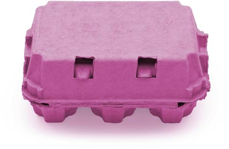 eivolution EcoPack 6er Eierschachtel für Hühnereier in den Größen S, M & L | Biologisch Abbaubar | Platzsparend stapelbare Eierkartons |Pink|348 Stück