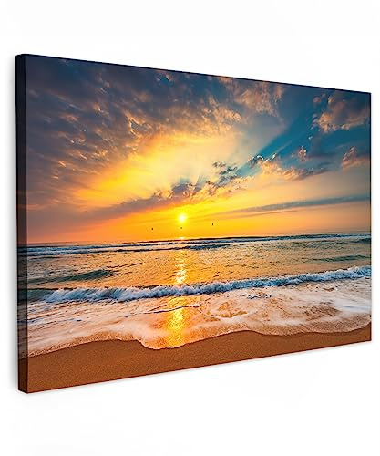 MuchoWow© Bilder Groß XXL Wohnzimmer Deko Modern Wandbild Foto auf Leinwand | 120x80 cm - Bild Schlafzimmer Room Decor Geschenke Strandbilder - Stranddeko - Strandbild - Strand und Meer - Maritime