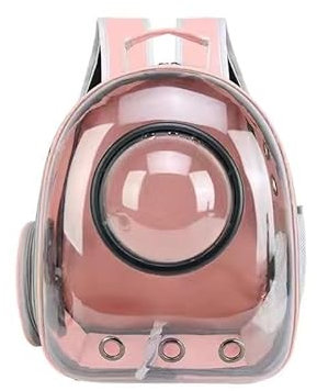 Katzentragetasche, Raumkapsel, Katzenrucksack for Reisen, Wandern und Outdoor, transparente, belüftete Tragetasche, atmungsaktiver Haustier-Luftpolster-Rucksack, Katzenrucksack (Color : Flesh pink)