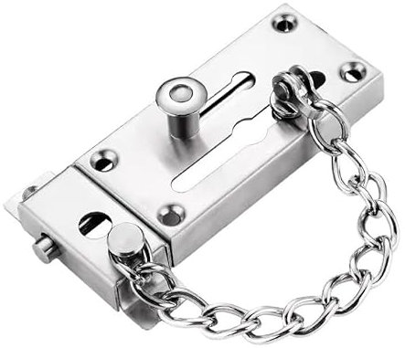 RaamKa TüRkette Anti-Diebstahl-Türkette mit Schlossriegel, Eingangstür, Hauptsicherheitsverriegelung, Türbeschläge, Edelstahl-Sicherheitskettenschutz ohne Bohren (Color : B)