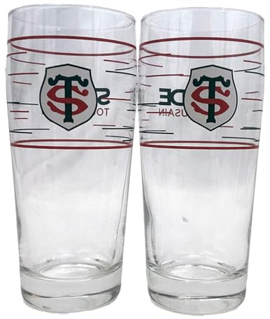 STADE TOULOUSAIN 2 x Verre à bière Toulouse - Collection Officielle Rugby