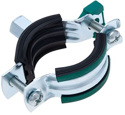 45-40 mm Rohrschelle Metall Rohrschelle mit Schnellverschluss Zweischraubenschelle mit geräuschdämmendem Futter KSB2 M8 Wandhalterung für Stahl-, Kupfer-, Gusseisen- und Kunststoffrohre (2 Stück)