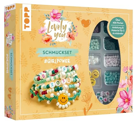 Lovely You Schmuckset #GirlPower. Anleitung und Material für 5 Armbänder. Über 400 Perlen: Anleitungen, Freundschaftstest, über 400 bunte Perlen, Herz-, Smiley-, Buchstaben-Perlen (Schmucksets)