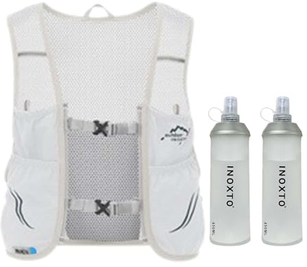 Colcolo Trinkwesten-Rucksack, Trinkbeutel für Männer und Frauen, Laufweste für Läufer, Bergsteigen, Radfahren, Hellgrau Grün, m