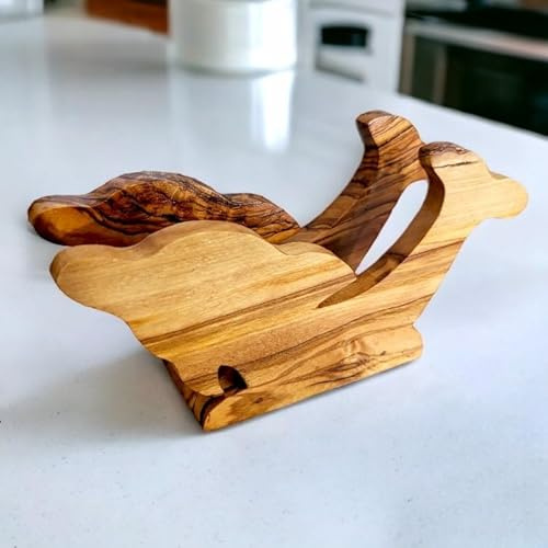 Servietten- und Taschentuchhalter aus Olivenholz, ideal zum Dekorieren des Esstischs, praktisches Accessoire für Küchentisch, Esszimmer, Theken, Innen- und Außenbereich, Picknick, Restaurants, Café