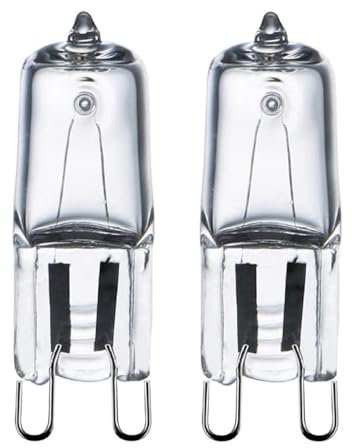 LISOCLU G9 Halogenlampenperlen, C, Grad 220 V-240 V, 28 W, 42 W, Halogen, Wolfram, Lampenperlen, Backofenlampe, Kristall, Lichtquelle mit flacher Düse (2 Stück) 42 W