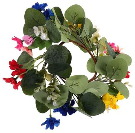 Cabilock Künstlicher Eukalyptuskranz Blumen Kerzenkranz Dekoration Zufällige Farbe