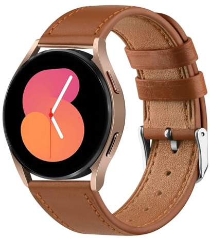 Amzpas Armband för Samsung Galaxy Watch 5 armband, Galaxy Watch 5 pro armband 45 mm kvinnor och män, 20 mm läder sport ersättningsarmband för Samsung Galaxy Watch 7/6/5/4