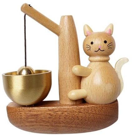 KESOTO Katzen Türglocke Aus Holz für Den Eingangsbereich, Khaki
