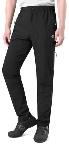 INBIKE Fahrad Hose Herren Lang Fahrradhose Sommer Fahrradbekleidung Rennrad MTB Jogging Radhose Radlerhose Reißverschluss Tasche Schwarz XXL