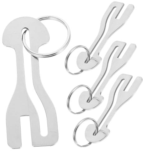 TEHAUX 4pcs Removable Trolley Keyring for Shopping Trolleys Tokens for Grocery Carts Easy to Carry Shopping Token Keychain Compatible Supermarket