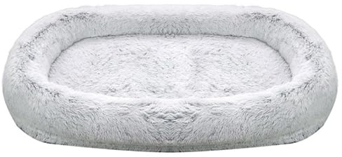 Tuxxjzm Hundebetten für große Hunde – Thermo-Hundebett, waschbar, Haustierkissen, gemütliche Welpen-Couch mit erhöhten Kanten, Plüschkissen für und Winter
