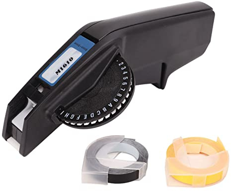 Preace, Label Maker Labeling Device Portable Embossing Label Printer Label Privacy, Manual Label Maker With 2 Embossing Tapes For 1610 Manual Label Printers (Red)