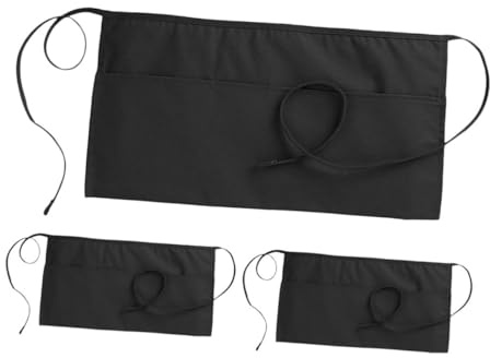 POPETPOP 3pièces Tablier De Serveur Avec Poche Réglable Pour Hommes Et Femmes Pour Cuisine Et Service De Restaurant
