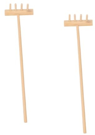BESTonZON 2 pièces Mini Râteau de Jardin Zen Outil Miniature Décoratif pour Bac à Sable de Table Accessoire Créatif pour Jardinage Garçon Fille