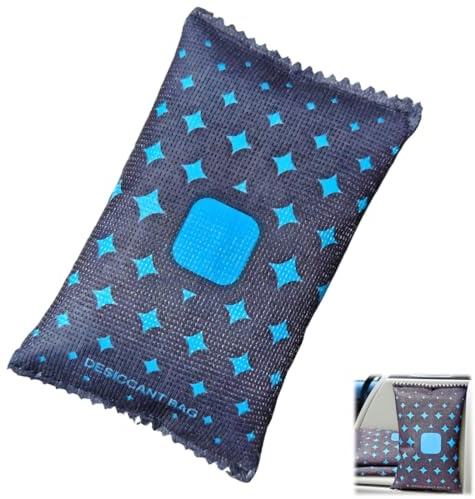 OUDQFCJ 1er-Pack Sachets Réutilisables en Gel de Silice avec Indicateur, Auto et Absorbeur d'Humidité à Billes de Silice pour Placard & Tiroir, 200 g Déshumidificateur Voiture (16 x 10cm)