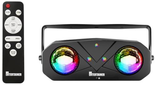 Moonwave Multi Colour 6-in-1 Party Light LED Disco Ball, Multi-Laser & Ocean/Flame Mood Effect