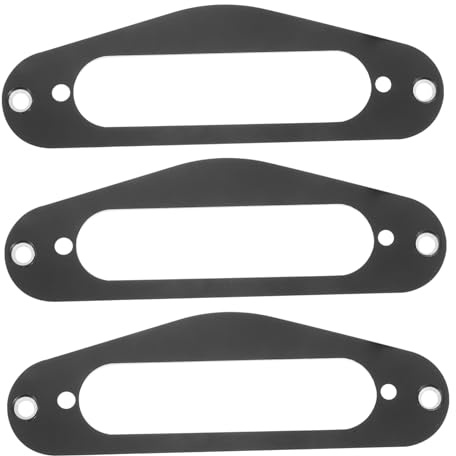 ARTSEWPLY 3 Pièces Anneaux de Montage pour Micros Single Coil Tl Style Lot de Cadres de Pickup Plats Noirs Accessoires Durables pour Guitare Électrique