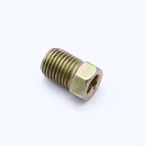 Juego de 20 tuercas de tubo chapadas en zinc de 3/16 pulgadas con tamaño de rosca de 3/8 24 diseño de llamarada invertida para líneas de freno de acero que cumplen con el estándar SAE 3824, adecuadas