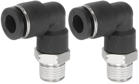 QUARKZMAN 2 Stück 90 Steckverbinder G 1/4 Rohr OD x 1/8 NPT Innengewinde Winkel Fitting Quick Connect LuftschlauchPush Lock Connector Für Wasser Gas Öl Rohr