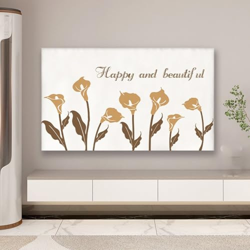 FUELIX Indoor TV Cover, 32-85 TV Dust Cover Soft Fabric Screen Protector, Cover PC Display Protector Sun/Dust Protection for Wall Mount/Curved/Desktop Monitor/Desktop TV C17,46-50in