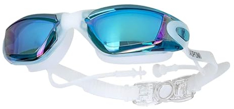 OEUVREBY Lunettes de natation résistantes à l'eau pour femme pour la plongée et la plongée avec tuba, bleu lac