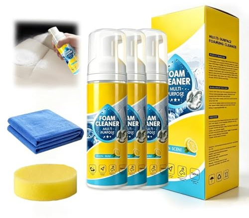 Limpiador espumoso multienzimático 4 en 1｜Limpiador multiusos sin enjuague para automoción, cocina, baño y tapizados, limpieza profunda de interiores de coche y sofás, multi-enzyme foam cleane (3Pcs)