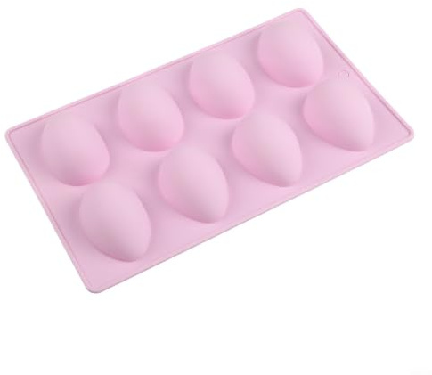 Molde para huevos de Pascua de silicona de grado alimenticio con 8 moldes, flexible y antiadherente para facilitar la extracción, versátil para chocolate, dulces, jabón (morado)