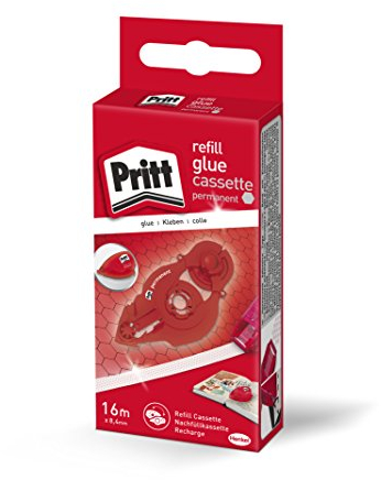 Pritt Kleberoller, permanent Nachfüllkassette, 16m Länge, sofortige Klebekraft, für Papier, Pappe, Fotos, Glas und Kunststoff, Nachfüllpack für den Pritt ZRRPH, 9H ZRXPH
