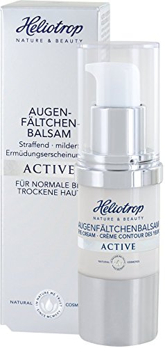 HELIOTROP Naturkosmetik ACTIVE Augenfältchenbalsam, Mit wirkungsvollem Straffungseffekt, Schenkt intensiv Feuchtigkeit, Reduziert die Faltentiefe, 20ml