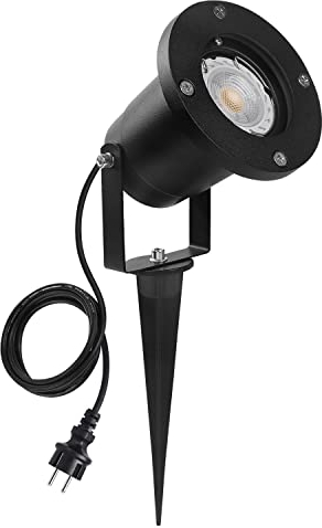 SanGlory Luci per Sentieri con Picchetto, 7W Faretto da Giardino GU10 Proiettore LED Spot, Faretti LED da Giardino Impermeabile IP65, 800LM, 3000K Bianco Caldo per Prato, Terrazzo, Cortile