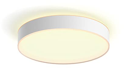 Philips Hue White Ambiance Devere Deckenleuchte L weiß 3300lm inkl. Dimmschalter, dimmbar, alle Weißschattierungen, steuerbar via App, kompatibel mit Amazon Alexa (Echo, Echo Dot)