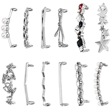 BEEFLYING 12 Pcs Lacets Décorations Clips Chaussures Accessoire Baskets et Chaussures Décontractées Étiquettes Décoratives Faux Perle Strass Chaussures Ornements pour Baskets Décontracté