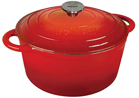 KINGHOFF KH-1614 - Cazo de hierro fundido esmaltado (20 cm, 2,4 L)