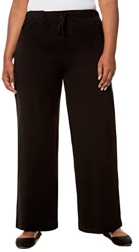 Ulla Popken dam Marlenebyxor byxor, svart, 61W / 30L