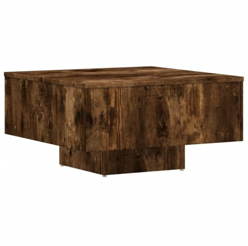 vidaXL Mesa de Centro Mesita Auxiliar Consola Lateral Salón Sofá Sala de Estar Café Muebles Mobiliario Contrachapado Roble Ahumado 60x60x31,5 cm
