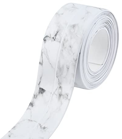 10.5ft Bath Sealant Strip Marble Pattern Self Adhesive Caulk Strip Waterproof Anti-Mould Simple Seal Tape Bathroom Sealant Tape Sealing Tool for Toilet Bathtub Kitchen Sink Wall Floor (38mm x 3.2m)