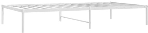 vidaXL Bettgestell, Bett Einzelbett Metallkonstruktion, Metallbett für Schlafzimmer, Bettrahmen mit Lattenrost, Metall Weiß 100x190cm