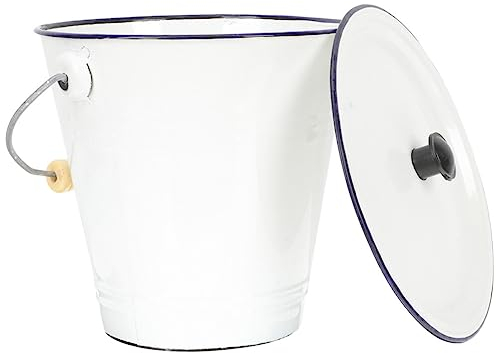 Luxshiny Emaille Eimer Mit Deckel Robuster Haushaltseimer Für Wasser Und Milch Tragbarer Aufbewahrungsbehälter Für Zuhause Und Gewerbe Vielseitig Einsetzbar Leicht Zu Reinigen