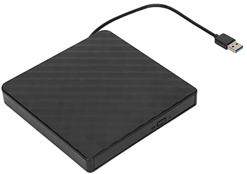 ASHATA Lecteur de DVD USB3.0 Lecteur Optique Externe Ultra Fin pour Ordinateur Portable, Plug and Play, Transmission de Données à Haute Vitesse, Performances Puissantes, Support étendu