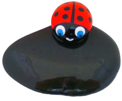 Andys Steinwelt Glücksstein ca. 8 cm mit Käfer, personalisierbar, für Kinder, Mitgebsel, Kraft, Prüfung, viel Glück und Erfolg, Geburtstag, Tischdeko, Glücksbringer (Käfer Oval)