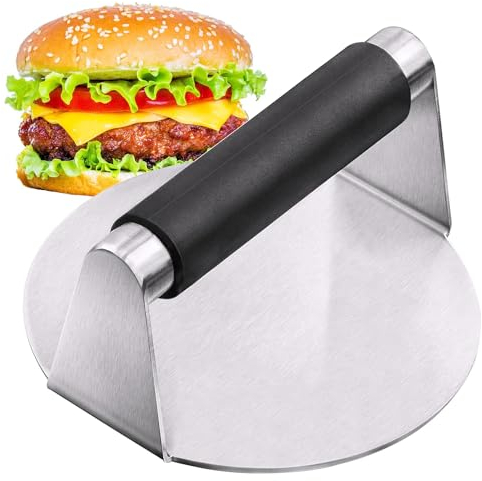 Goujfol Prensa Hamburguesas, Smash Burger, 5.5 Smash Burger Press y Smasher Redonda Prensa para Hamburguesas, Profesional Aplastador de Hamburguesas, Molde Hamburguesas para Prensar Carne Picada