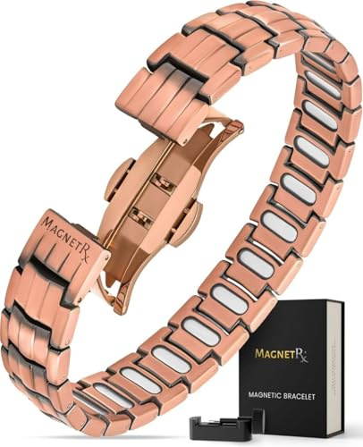 MagnetRX Magnetisches Kupferarmband für Herren – EllipseMAX Kupferarmband mit 5.000 Gauss Magneten – Hochwertiges Kupfer Armband Männer, Verstellbares Magnetarmband herren.