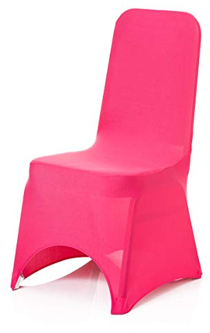 Personalize Pro Coprisedia in spandex fucsia, in tessuto elasticizzato, rimovibile e lavabile, per matrimoni, banchetti, cerimonie, cene in hotel, decorazioni per feste (confezione da 6)