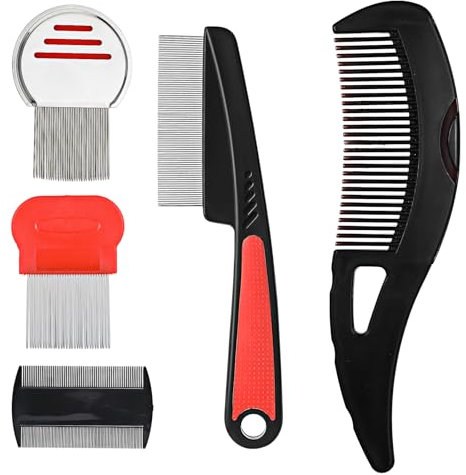 Set di 5 pettini per forfora, in acciaio inox, per la rimozione della forfora, per donne, uomini, bambini e adulti